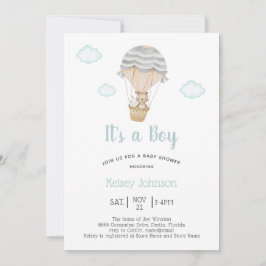 Convites É um Chá de fraldas de Urso de Teddy Woodland