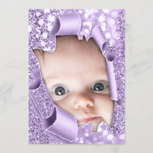Convites É um Chá de fraldas de violeta de fotos para gar