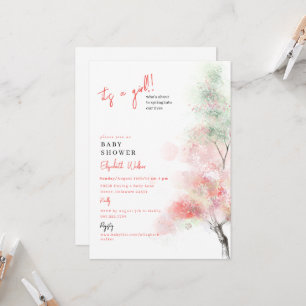 Convites É um Chá de fraldas Primavera de Garota