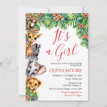 É um Chá de fraldas Safari Garota