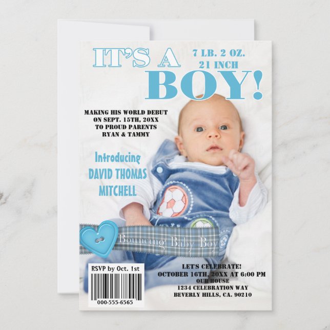 Convites É um Cobrir da revista Baby Boy (Frente)