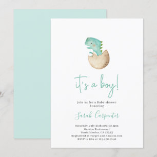 Convites É um garoto chá de fraldas de dinossauros Boy