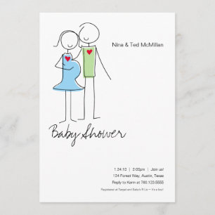 Convites É um garoto, Coed Baby Shower Invitations, 5 hora