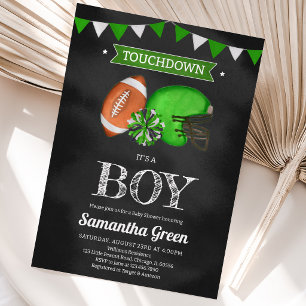 Convites É um Menino Chuveiro de Bebê Touchdown