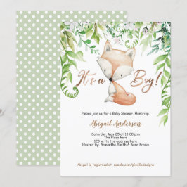 Convites É um menino, raposa de Woodland, Greenerescente, R