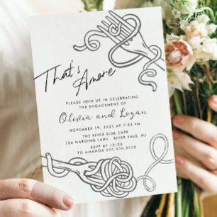 Convites É um Noivado de massas mais divertido