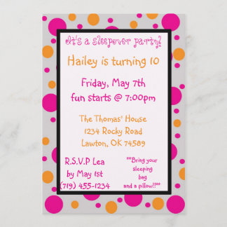 Convites É um partido do sleepover! , Hai…