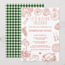 É um Potluck de Ação de Graças entre Amigos Casual