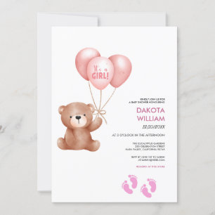 Convites É um Urso de Pelúcia Balão Churrasco de Bebê Menin