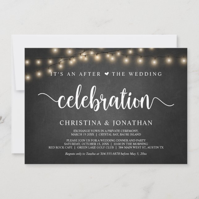 Convites É uma celebração após o casamento, fuga r (Frente)