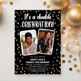 Convites É uma Festa de Aniversário com Foto de Dupla Celeb