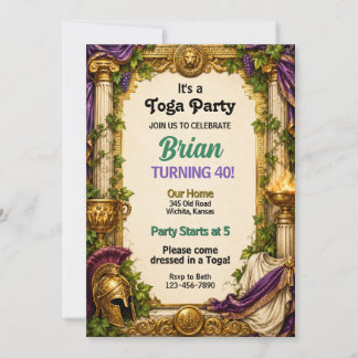 Convites É Uma Festa de Toga Aniversário Adulto