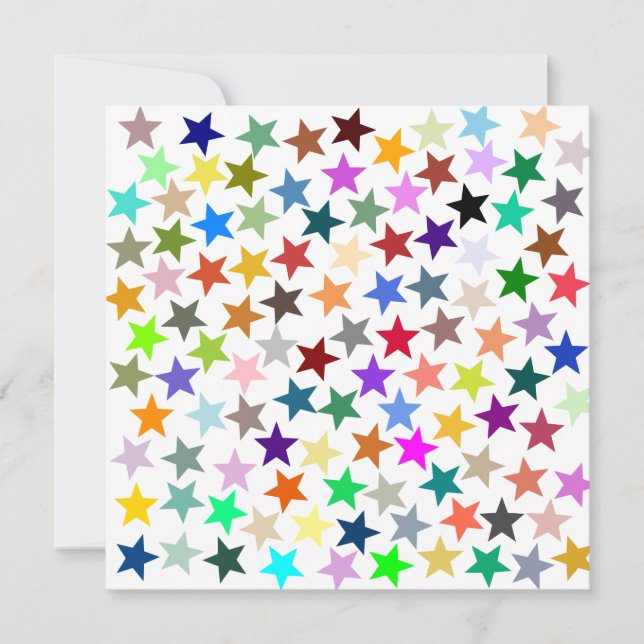 Convites É uma Festa do Arco-Íris, Padrão de Estrelas Multi (Frente)