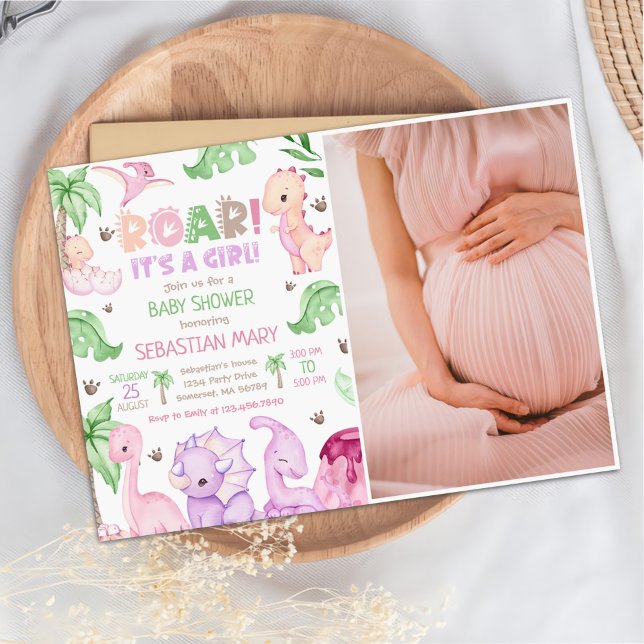 Convites É uma foto do Chá de fraldas do Dinossauro Moça d' (Criador carregado)