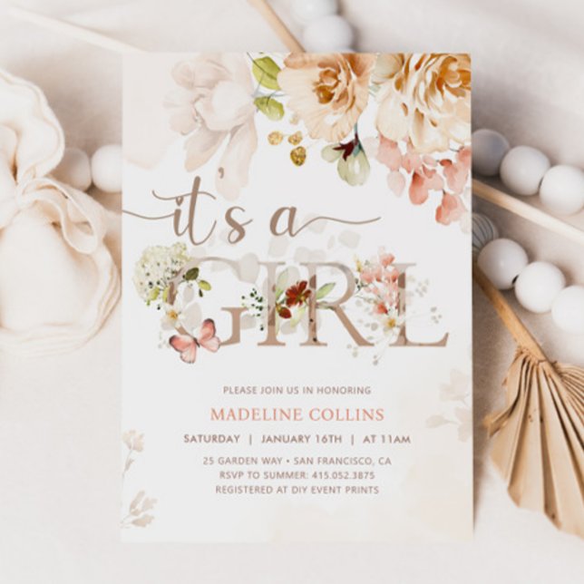 Convites É Uma Garota, Bebê Em Sangue, Chá de fraldas De Ja (Criador carregado)