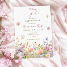 É uma Menina Chá de Bebê Flor Silvestre
