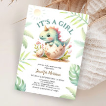 É uma Menina! Lindo Chuveiro de Bebê Dinossauro Me