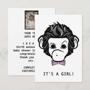 Convites é uma menina! senhor macaco
