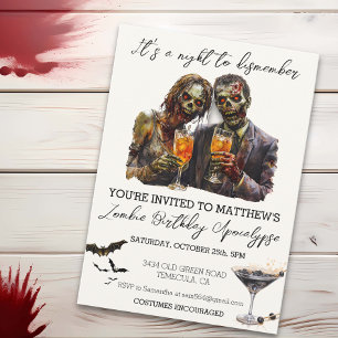 Convites É uma Noite para Desmembrar Zumbi do Halloween