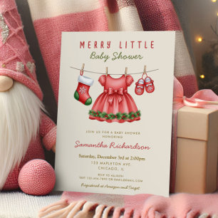 Convites É uma roupa de bebê Girl Natal Feliz