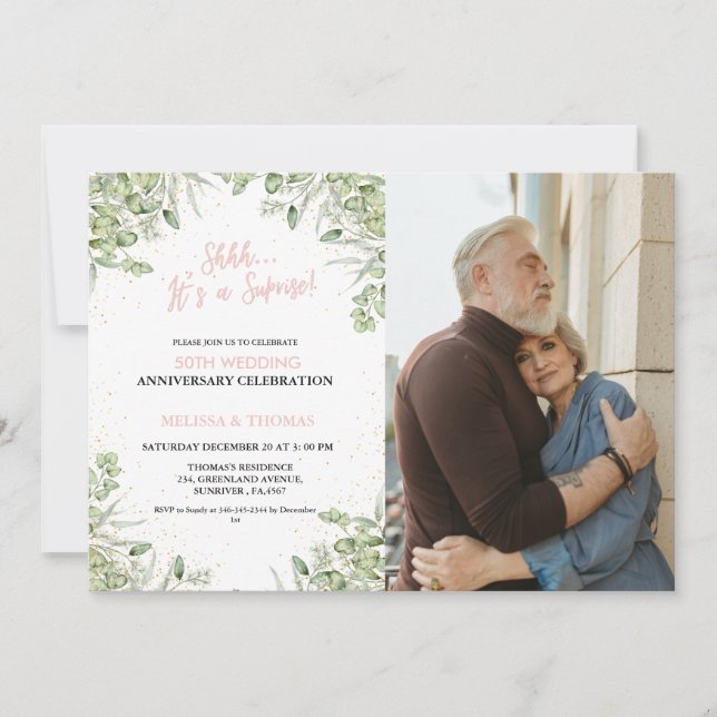 Convites É uma surpresa 50º Aniversário de Casamento (Frente)