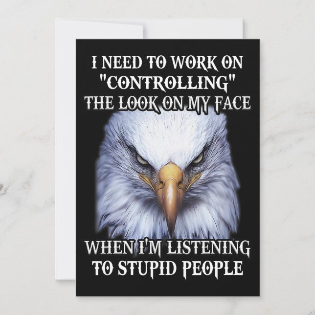 Convites Eagle Preciso Trabalhar Para Controlar A Olhada Na (Frente)