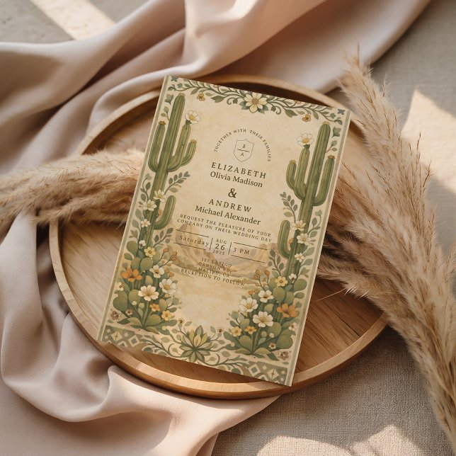 Convites Earthy Botanical Desert Wedding (Criador carregado)