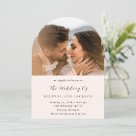 Convites Earthy Neutral Photo Modern Wedding