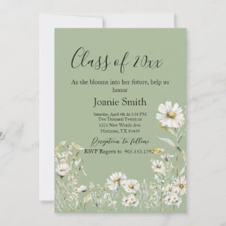 Convites Earthy Sage & Botanical Greenery Graduation