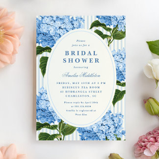Convites East Coast Blue Hydrangea Garden Bridal Shower