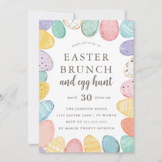 Convites Easter Brunch and Egg Hunt Easter Holiday Invitati