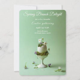 Convites Easter Brunch Invitation Floral Egg Spring Elegant