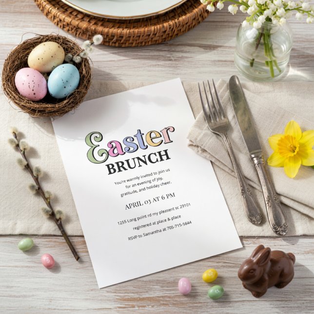 Convites Easter Brunch Invitation | Modern Elegant Spring  (Criador carregado)