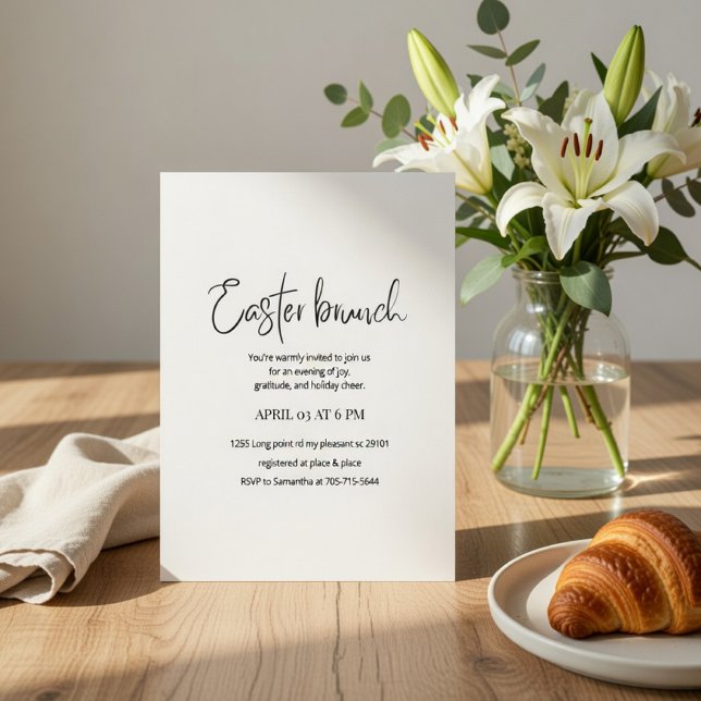 Convites Easter Brunch Invitation | Modern Elegant Spring  (Criador carregado)