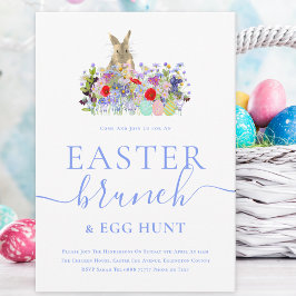 Convites Easter Bunny and Wildflowers Egg Hunt and Brunch
