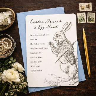 Convites Easter Bunny Brunch and Egg Hunt Invitation