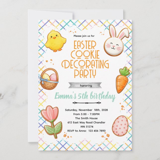 Convites Easter Cookie Decorating Party Invitation (Frente)