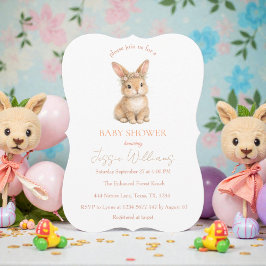 Convites Easter Cute Bunny Rabbit Watercolor Baby Shower