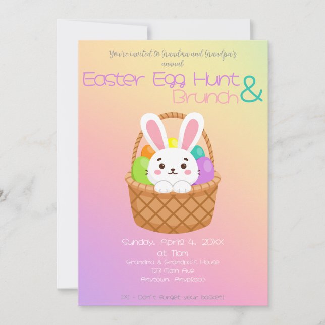 Convites Easter Egg Hunt and Brunch (Frente)