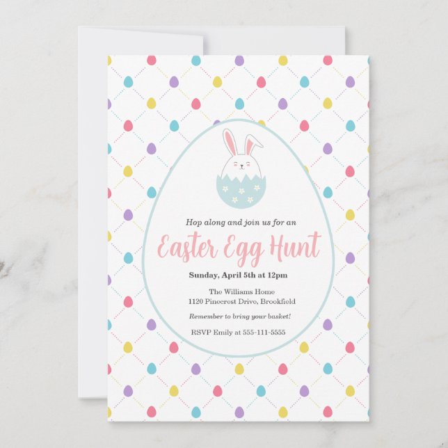 Convites Easter Egg Hunt Customizable Invitation (Frente)