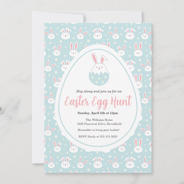 Convites Easter Egg Hunt Customizable Invitation (Frente)