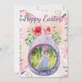 Convites Easter egg with photo purple
