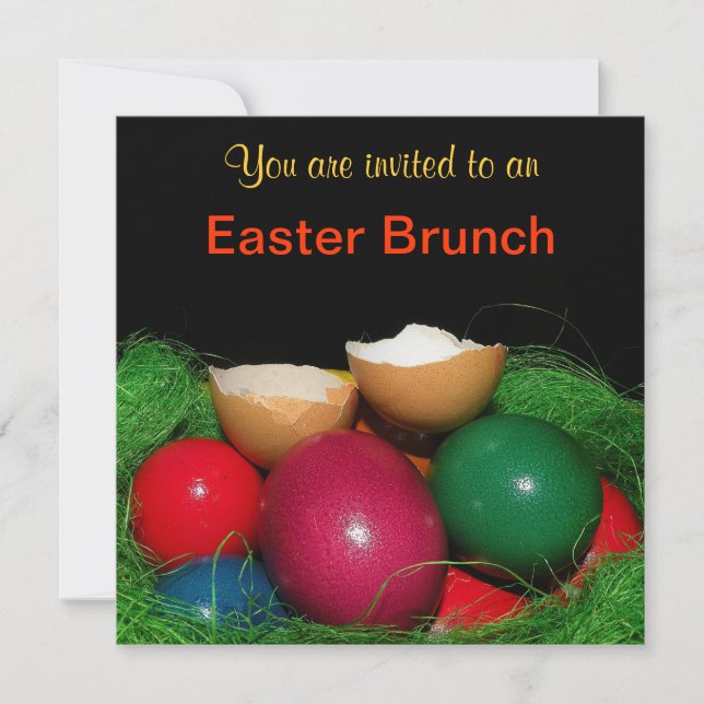 Convites Easter eggs Easter festa Invitation Card (Frente)