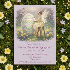 Convites Easter Fairy Painting Egg Spring