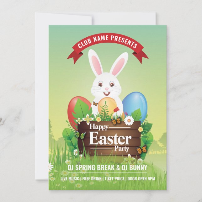 Convites Easter Party Invitation Flyer (Frente)