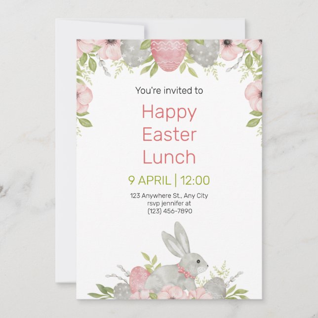 Convites Easter Potluck Invitation (Frente)