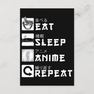 Convites Eat Sleep Anime Repete O Sobreloso Japonês De Man