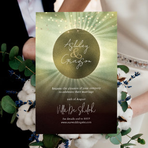 Convites Eclipse Celestial Elegante Casamento