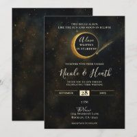 Eclipse de Poeira Estelar Dourada Casamento Celest