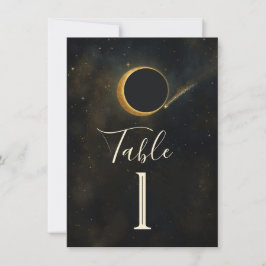 Convites Eclipse de Poeira Estelar Dourada Casamento Celest